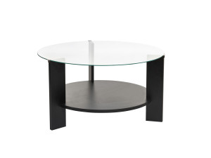 Tavolo basso in legno "Clara" - 75 x 75 x 40 cm - Bois Noir Trasparente