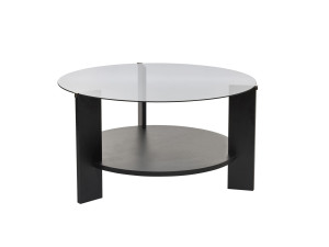 Tavolo basso in legno "Clara" - 75 x 75 x 40 cm - Bois Noir Fumée