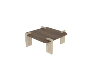 Tavolino in legno "Afrolli" - 90 x 90 x 35 cm - Marrone