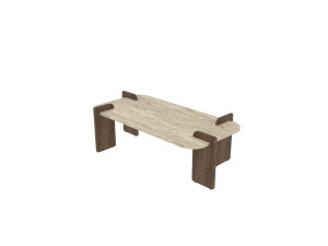 Tavolino in legno "Leapiri" - 120 x 60 x 35 cm - Travertino