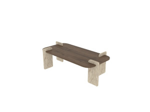Tavolino in legno "Leapiri" - 120 x 60 x 35 cm - Marrone