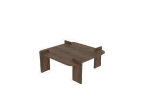 Tavolino in legno "Woog" 90 x 90 x 35 cm - Noce