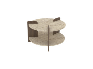 Tavolino in legno "Oalla" 70 x 70 x 45 cm - Travertino