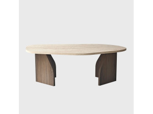 Tavolino in legno "Rock" - 100 x 60 x 35 cm - Travertino