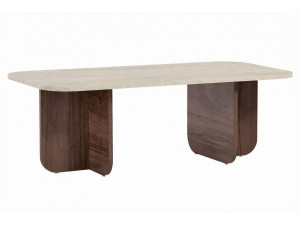 Tavolino in legno "Akira" - 120 x 60 x 41 cm - Travertino
