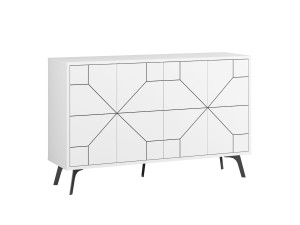Credenza in legno "Dune" - 123 x 35 x 62 cm - Bianco