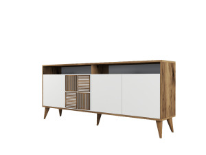 Credenza in legno "Milano" - 180 x 35 x 78 cm - Bianco