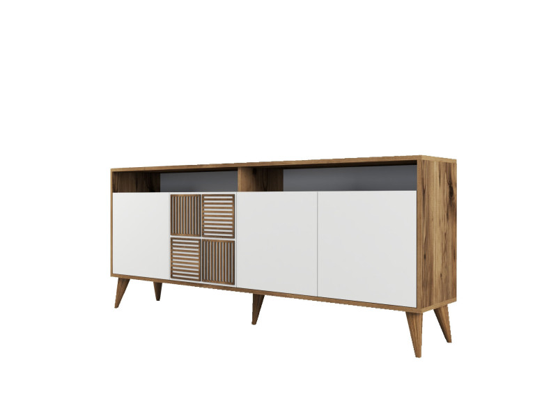 Credenza in legno "Milano" - 180 x 35 x 78 cm - Bianco