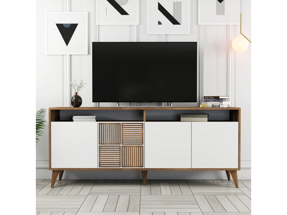 Credenza in legno "Milano" - 180 x 35 x 78 cm - Bianco