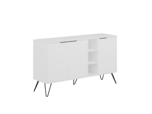 Credenza in legno "Clara" - 142 x 35 x 83 cm - Bianco