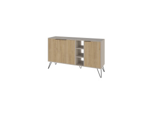 Credenza in legno "Clara" - 142 x 36 x 83 cm - Pietra arenaria