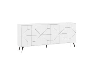 Credenza in legno "Dune" - 184 x 35 x 77 cm - Bianco