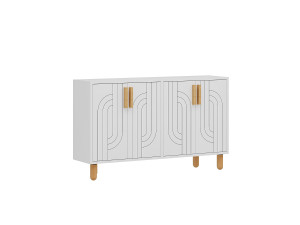 Credenza in legno "Rodney" - 120 x 29 x 73 cm - Bianco