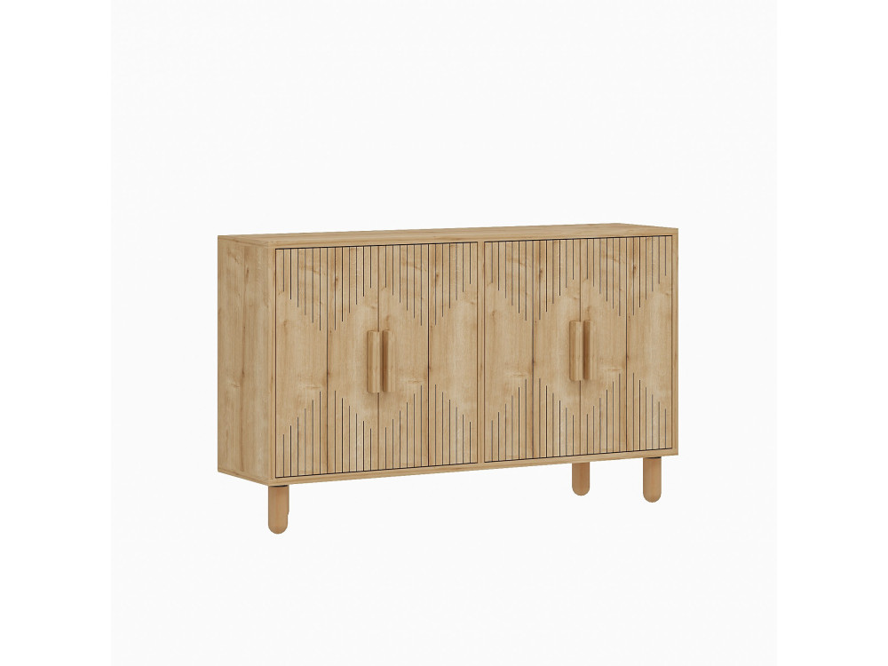 Credenza in legno "Roger" - 120 x 29 x 73 cm - Rovere Zaffiro