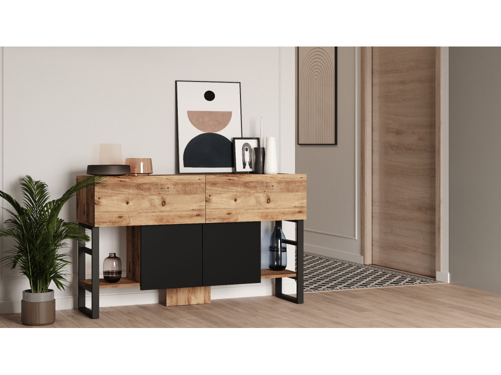 Credenza in legno "Mel" - 140 x 43 x 84 cm - Beige