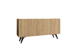 Credenza in legno "Pekin" - 150 x 40 x 76 cm - Marrone