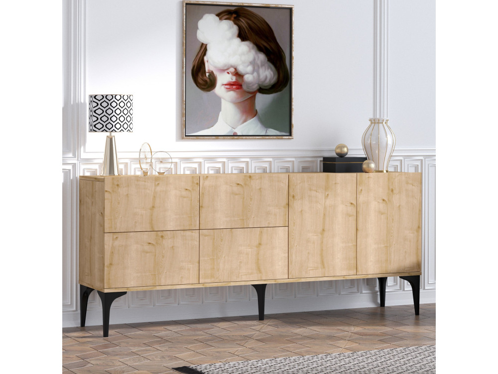 Credenza in legno "Laika" - 180 x 40 x 80 cm - Beige