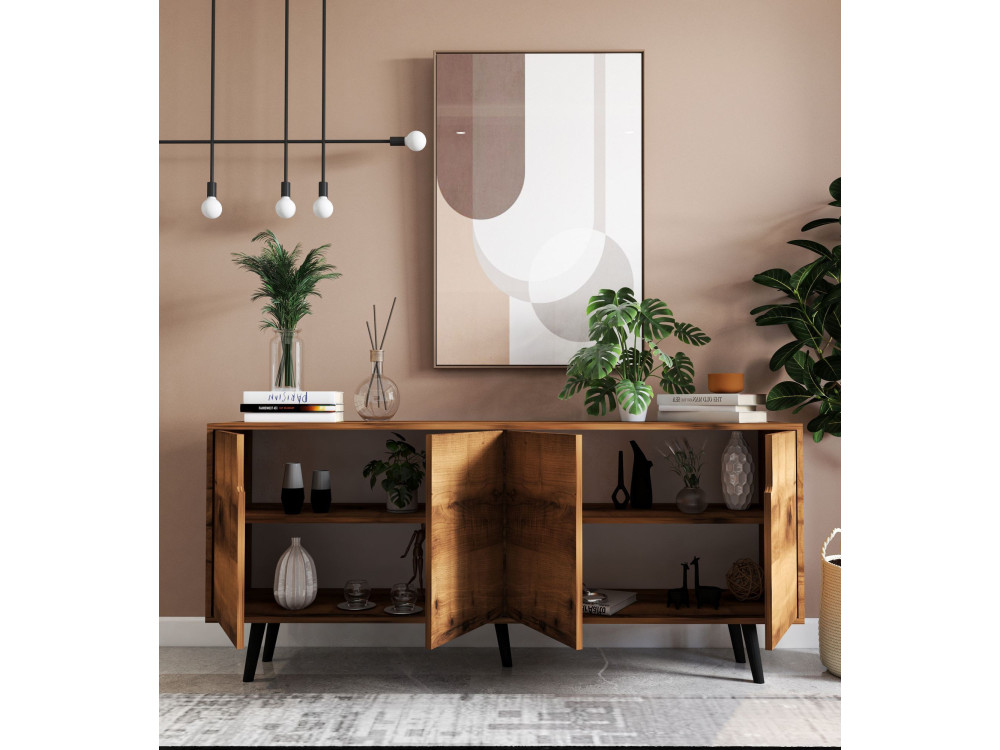 Credenza in legno "Latina" - 180 x 45 x 80 cm - Marrone