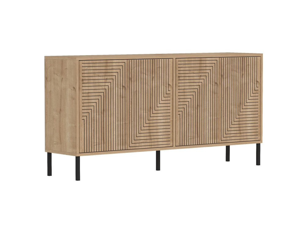 Credenza in legno "Evolet" - 150 x 36 x 75 cm - Beige