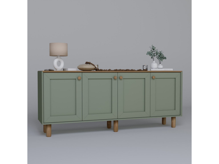 Credenza in legno "Bohem" - 180 x 40 x 75 cm - Verde