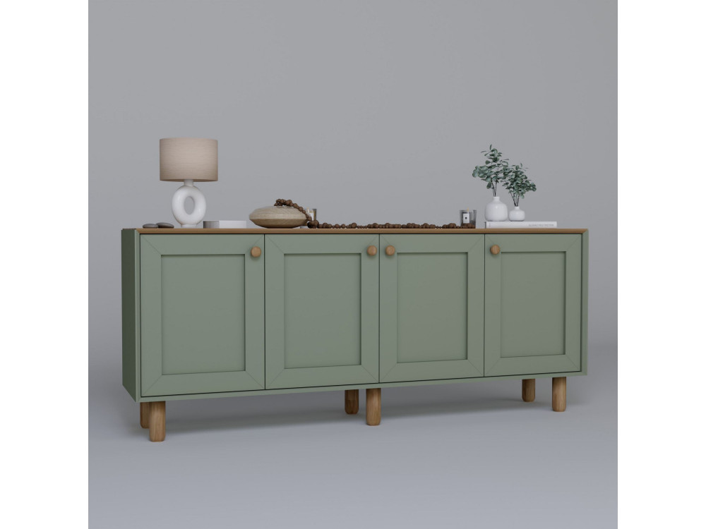 Credenza in legno "Bohem" - 180 x 40 x 75 cm - Verde