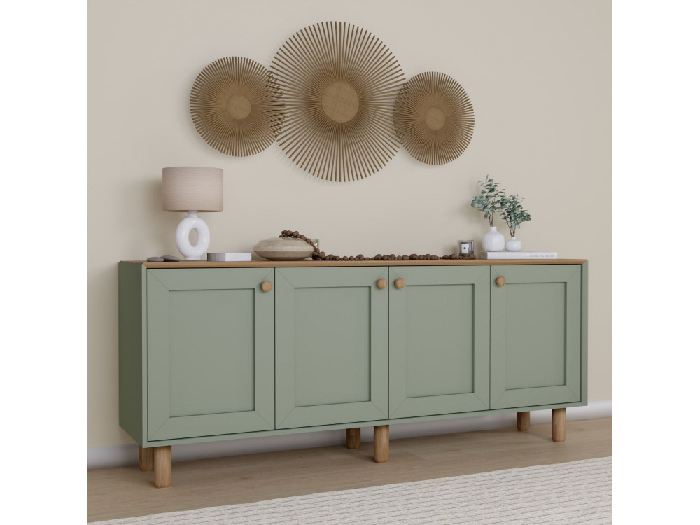 Credenza in legno "Bohem" - 180 x 40 x 75 cm - Verde