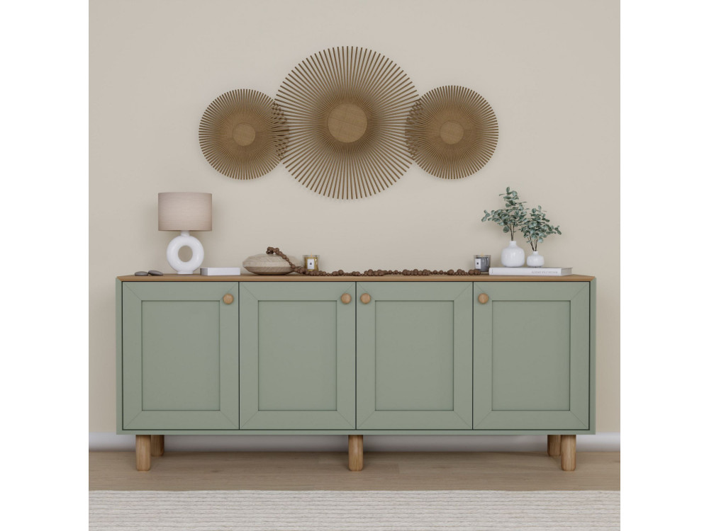 Credenza in legno "Bohem" - 180 x 40 x 75 cm - Verde