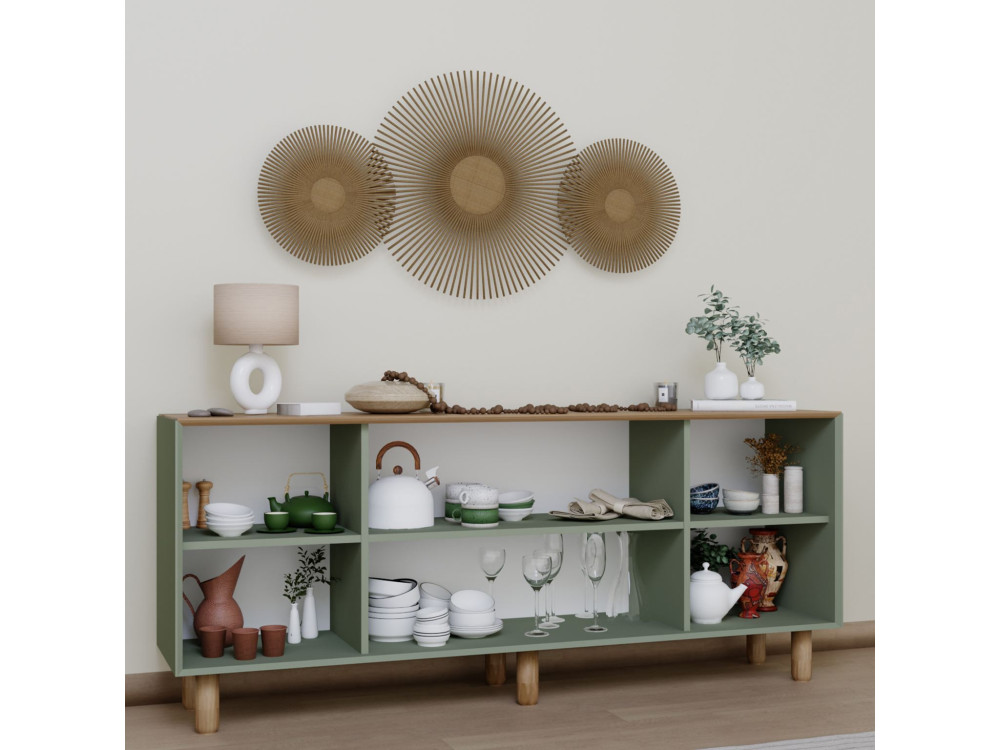 Credenza in legno "Bohem" - 180 x 40 x 75 cm - Verde