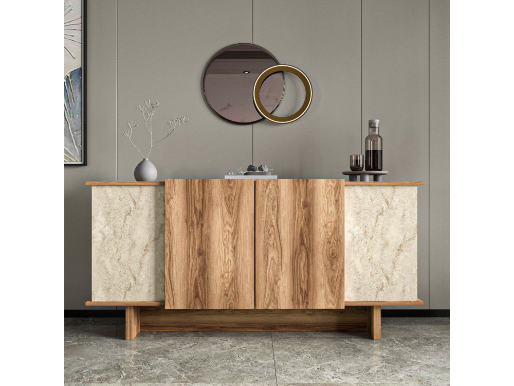 Credenza in legno "Diana" - 180 x 40 x 81 cm - Travertino