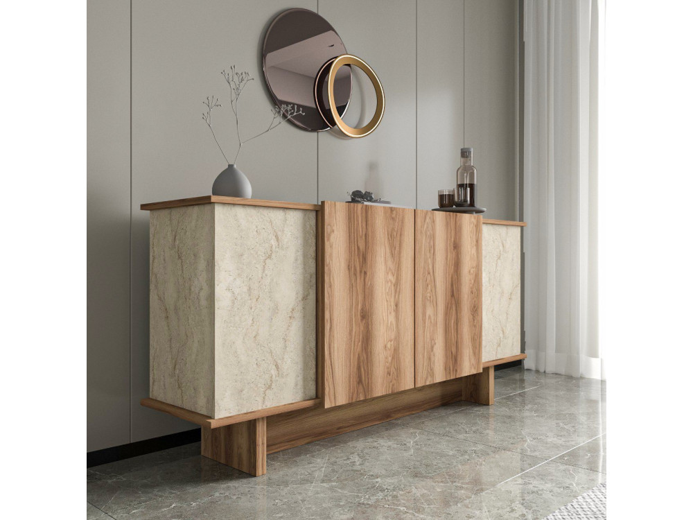 Credenza in legno "Diana" - 180 x 40 x 81 cm - Travertino