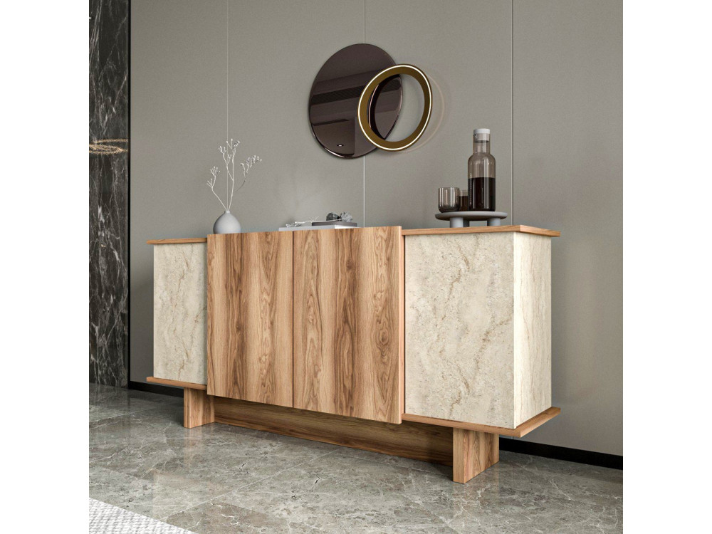 Credenza in legno "Diana" - 180 x 40 x 81 cm - Travertino