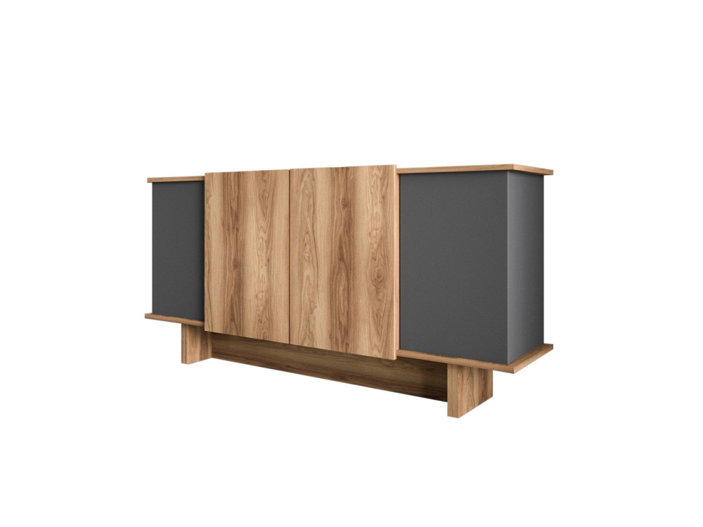 Credenza in legno "Diana" - 180 x 40 x 81 cm - Grigio antracite