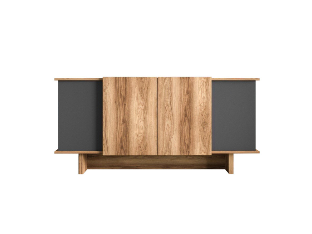 Credenza in legno "Diana" - 180 x 40 x 81 cm - Grigio antracite