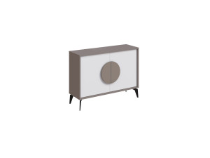 Credenza in legno "Gora" - 110 x 36 x 82 cm - Marrone chiaro moka