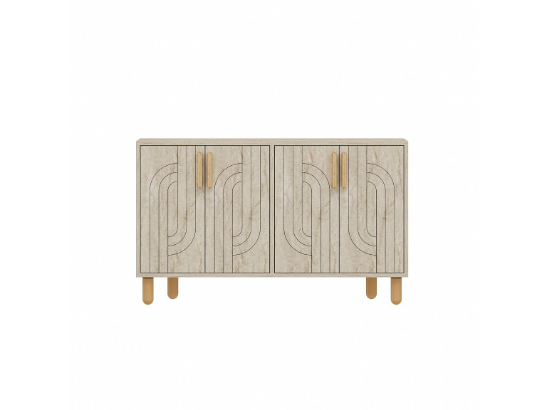 Credenza in legno "Rodney" - 120 x 30 x 74 cm - Travertino