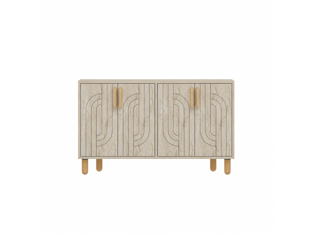 Credenza in legno "Rodney" - 120 x 30 x 74 cm - Travertino
