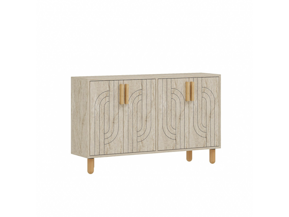 Credenza in legno "Rodney" - 120 x 30 x 74 cm - Travertino