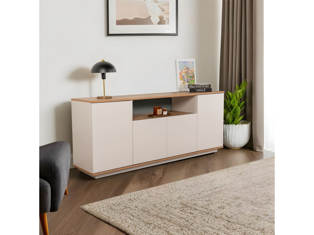 Credenza in legno "Arista" - 180 x 44 x 75 cm - Beige
