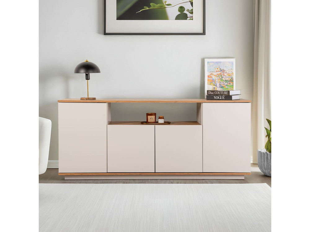 Credenza in legno "Arista" - 180 x 44 x 75 cm - Beige