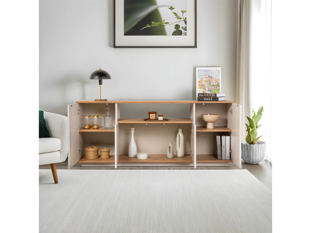 Credenza in legno "Arista" - 180 x 44 x 75 cm - Beige