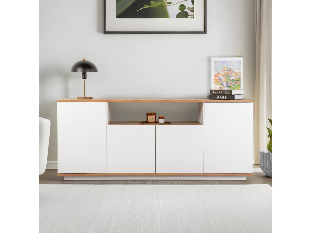 Credenza in legno "Arista" - 180 x 44 x 75 cm - Bianco