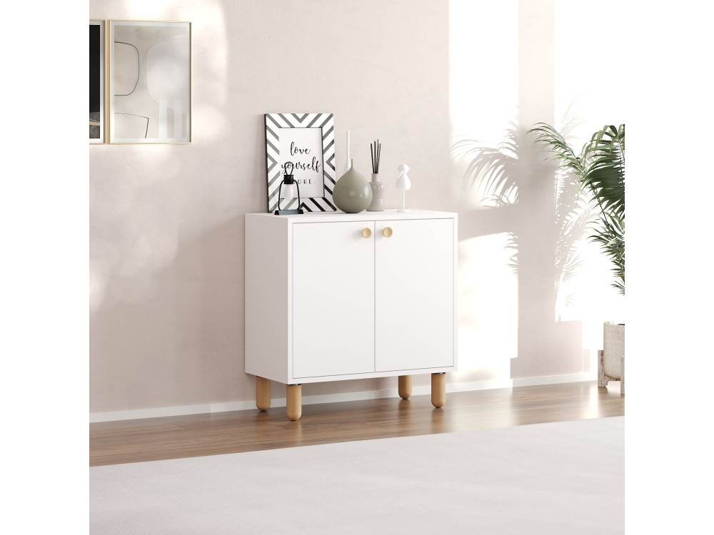 Credenza in legno "Lina" - 72 x 36 x 73 cm - Bianco