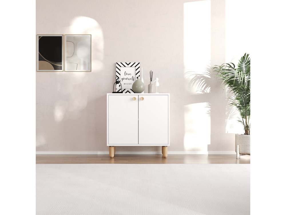 Credenza in legno "Lina" - 72 x 36 x 73 cm - Bianco