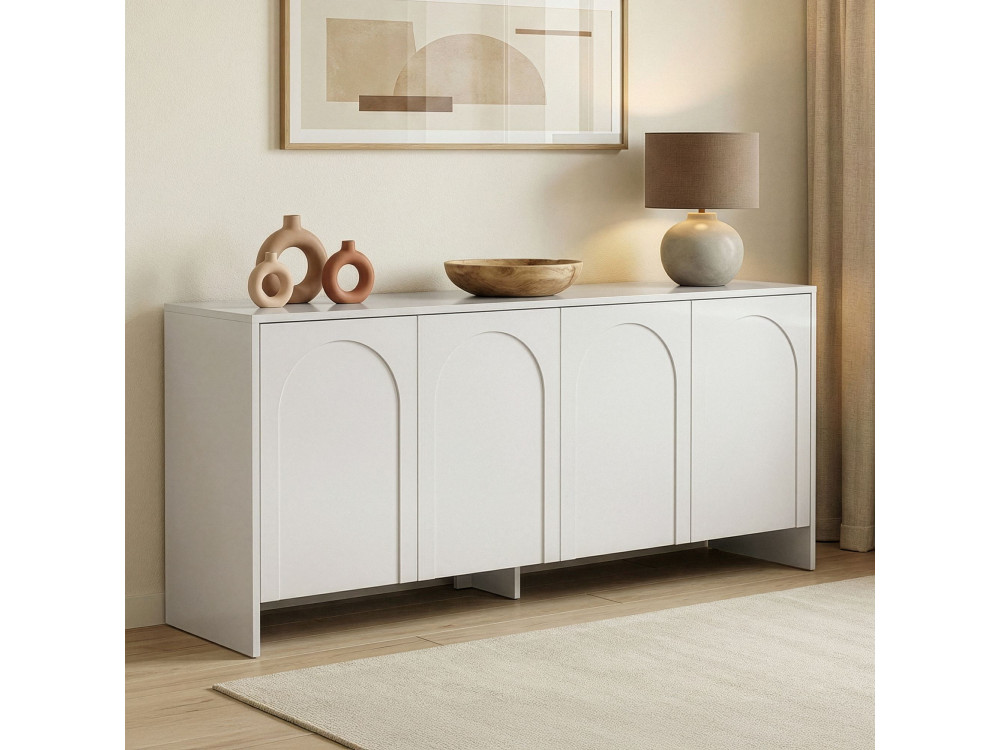 Credenza in legno "Arlen" - 180 x 45 x 80 cm - Bianco