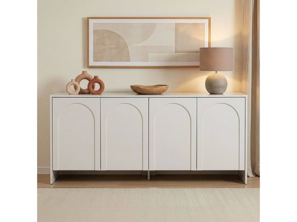 Credenza in legno "Arlen" - 180 x 45 x 80 cm - Bianco