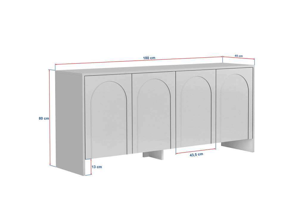 Credenza in legno "Arlen" - 180 x 45 x 80 cm - Crema
