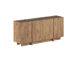 Credenza in legno "Dorma" - 180 x 45 x 80 cm - Pino Atlantico / Antracite