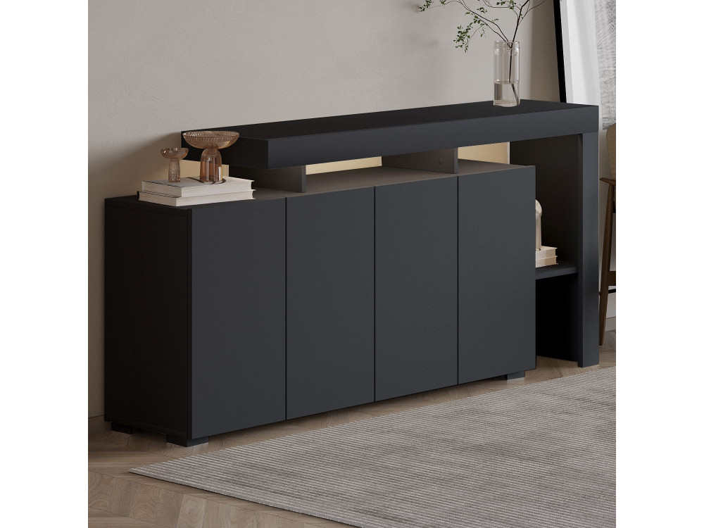 Credenza in legno "Beliz" - 170 x 35 x 80 cm - Antracite