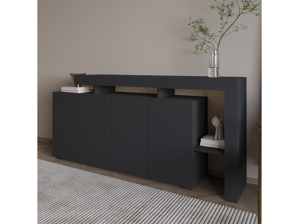 Credenza in legno "Beliz" - 170 x 35 x 80 cm - Antracite