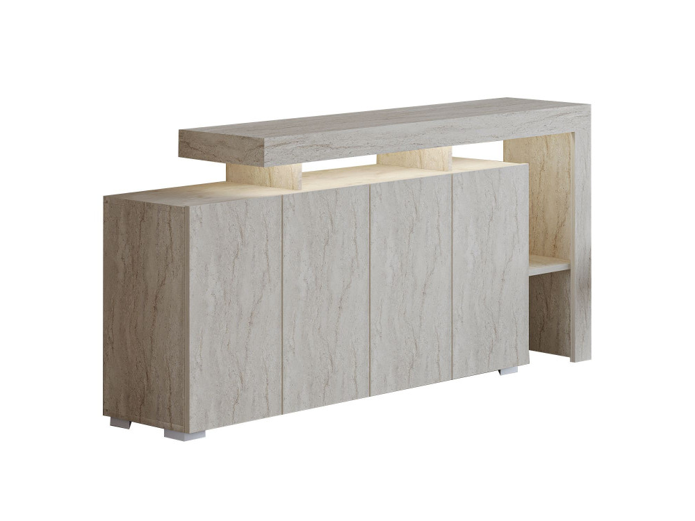 Credenza in legno "Beliz" - 170 x 35 x 80 cm - Travertino
